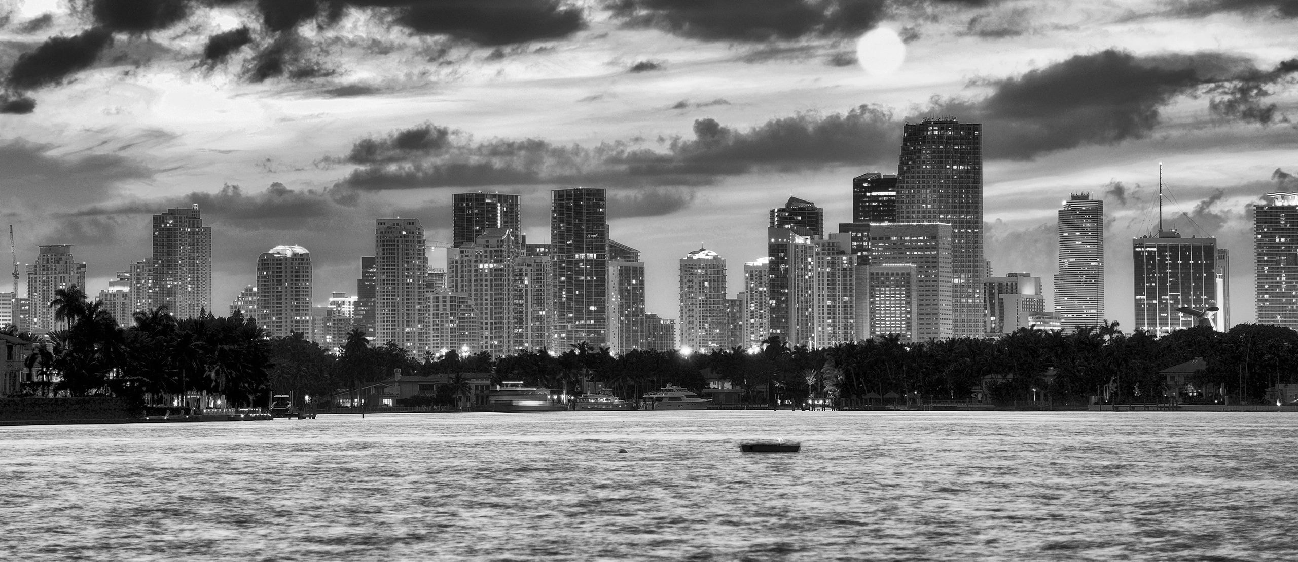 Miami skyline across Biscayne Bay